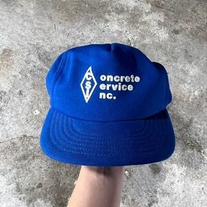 Blue and white vintage 80s Concrete Service cap